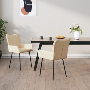 The Living Store Eetkamerstoel - Stoelen - 55 x 55 x 82 cm - Crème