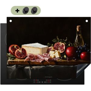 KitchenYeah® Inductie beschermer 70x52 cm - Stilleven - Vintage - Borrelplank - Kookplaataccessoires - Afdekplaat voor kookplaat & Spatscherm achterwand - Inductiebeschermer - Inductiemat - Inductieplaat mat - Keuken decoratie