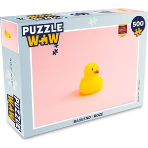 Puzzel Badeend - Roze - Legpuzzel - Puzzel 500 stukjes