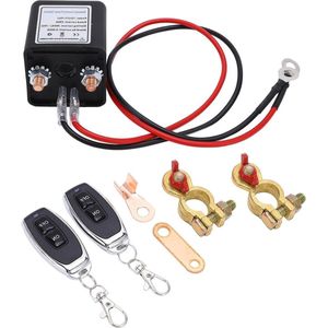 Batterijscheidingsschakelaar met afstandsbediening voor auto's, campers, vrachtwagens, boten - 12V 24V - Zwart .