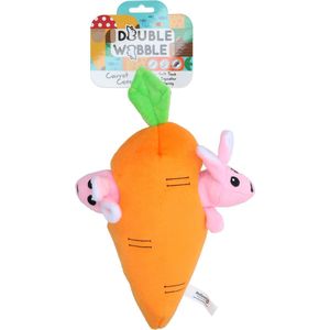 Double Wobble Carrot Conejos - knuffel voor de hond - hondenspeelgoed - hondenspeeltjes