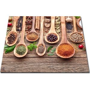 Papillon Inductie beschermer - Antislip Afdekmat - 60x60 - Specerijen op hout