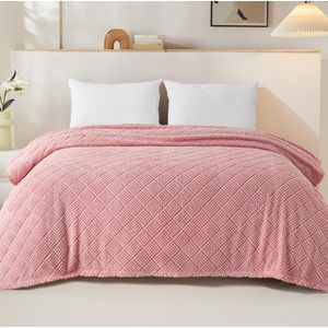 Unyqoos® Zachte en Luxe Wafeldeken voor Comfort en Stijl in Elk Seizoen, 150 x 200 cm, Roze