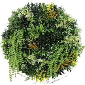 Greenmoods Kunstplanten - Kunstplant - Kunsthaag - Op zwart frame - Ø100 cm