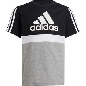 adidas - Essentials Colorblock Tee - Jongens T-shirt - 140 - Zwart