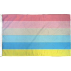 Genderflux Pride vlag 90x150 cm - Polyester - 2 ophangringen - flag