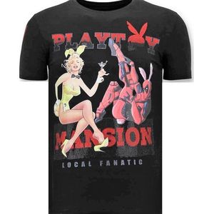 Luxe Heren T shirt - The Playtoy Mansion - Zwart