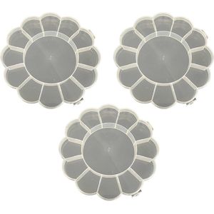 3pcs Round Sorting Box with 13 Compartments Small Round Plastic Box Transparent with Lid Mini Plastic Box for Beads Jewelry Small Items