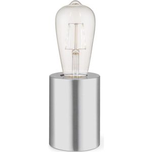 Home Sweet Home - Moderne tafellamp Dry Rond - Geborsteld staal - 7,5/7,5/10cm - bedlampje - geschikt voor E27 LED lichtbron - gemaakt van Metaal