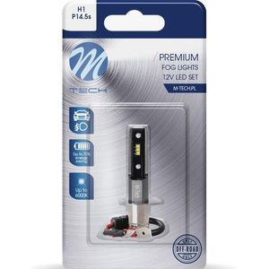 M-Tech LED - H1 12V 6W - Premium - 6x LED diode - Wit - Enkel - Alleen geschikt voor mistlampen