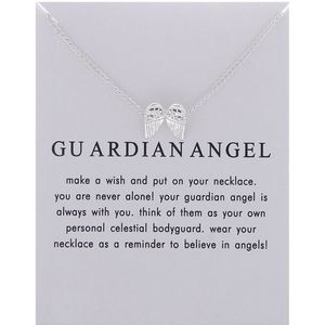 Bixorp Luck Zilveren Dames Ketting met Bescherm Engel - ""Guardian Angel"" - 45/50cm - Cadeau voor Vrouw - Zilverkleurig