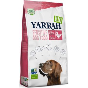 10 kg Yarrah dog biologische brokken sensitive kip zonder toegevoegde suiker hondenvoer