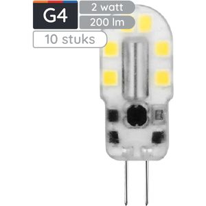 Avide G4 LED Insteeklamp 2W 12V - 3000K - 200lm - LED Lampjes Insteek - Warm wit licht - Vervangt 21W lamp - 10 stuks