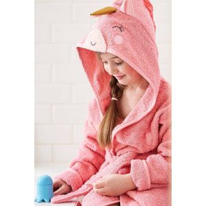 Kleurrijke Badjas Voor Meisjes en Jongens - Kinderbadjas - Badjas in Diervorm - Katoenen Badjas - Unicorn - Roze - 3/4 Jaar