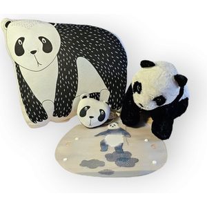 Kraamcadeau - panda set - kussen - rammelaar - knuffel - slabber - kraampakket