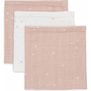 Jollein - Hydrofiel Monddoekje 31x31cm - Baby Hydrofiele Doeken - 3 Stuks - Twinkling Wild Rose