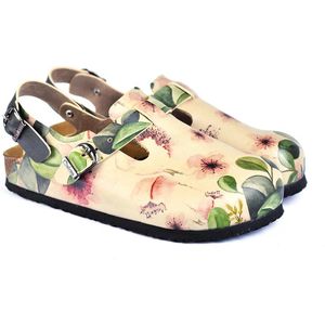 GOBY Clogs met Bloemenprint – Handgemaakt – Premium Kwaliteit – Maat 39