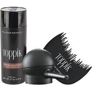 Guardian Beauty | Toppik Haardiktemix Starterkit – 27,5g Haardiktemix met Spray Applicator & Haarrand Optimizer voor Dunner Wordend Haar (Medium Bruin)