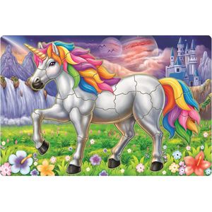 Puzzelen met Stickers Unicorn - Unicorn Speelgoed - Stickers Kinderen - Knutselen voor Kinderen - Knutselen Meisjes - Zelfklevende Puzzel