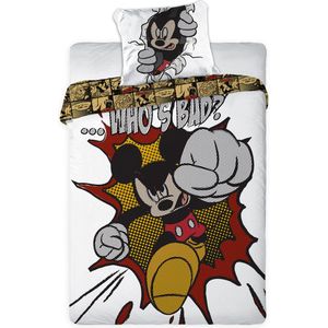 Disney Mickey Mouse Who`s Bad - Dekbedovertrek - Eenpersoons - 140x200 cm - Multi