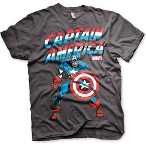 Marvel Captain America Heren Tshirt -M- Captain America Grijs