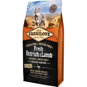 Carnilove Grain Free Fresh Ostrich & Lamb Adult Small Breed 6 kg - Hond