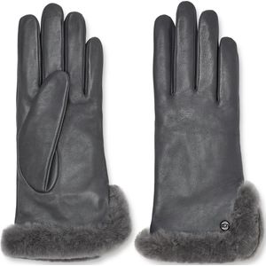 UGG W Leather Sheepskin Vent Glove Dames Handschoenen - Grijs - Maat L