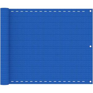 vidaXL - Balkonscherm - 75x500 - cm - HDPE - blauw