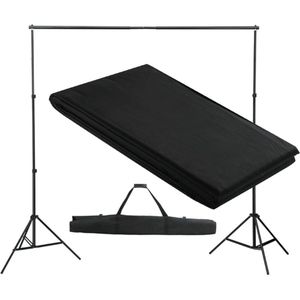 vidaXL achtergrondsysteem - 300x300 cm - zwart - Studio achtergrond doek