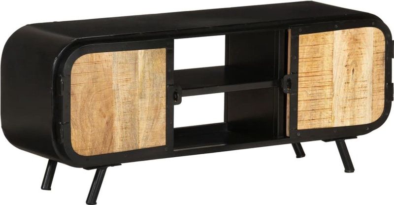 vidaXL - Tv-meubel - 110x30x45 - cm - ruw - mangohout