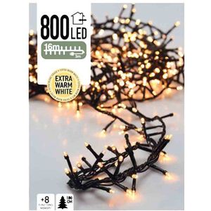 Oneiro’s luxe Micro Cluster 800 LED's -16 meter - extra warm wit - 8 functies + geheugen - kerst – clusterverlichting- feestdagen - winter - verlichting - binnen - buiten – sfeer