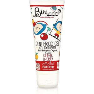 Bio Junior Tandpasta Kersensmaak 75 ml & 2 Duurzame Cellulose Tandenborstels - Officina naturae