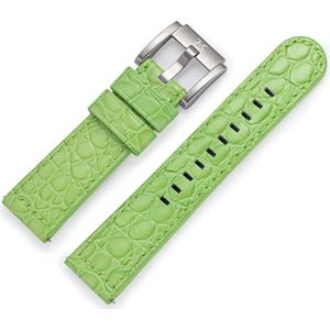 Marc Coblen / TW Steel Horlogeband Lichtgroen Leer Alligator 22mm