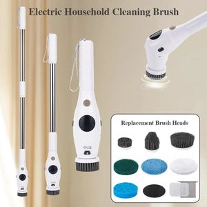 8-in-1 Elektrische Reinigingsborstel met LCD Scherm en LED Verlichting – Power Spin Scrubber voor Keuken, Badkamer en Toilet – Alles-in-één Schoonmaaktool