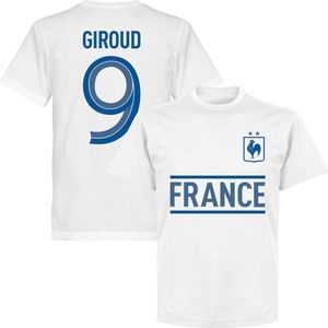 Frankrijk Giroud 9 Team T-Shirt - Wit - 4XL
