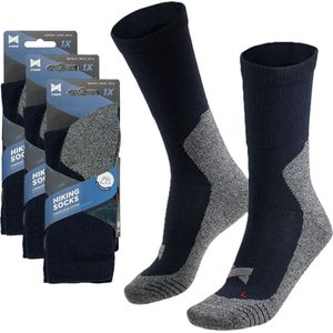 Apollo wandelsokken - blauw - volwassenen - maat 45/47 - Outdoor - Coolmax - Voor intensief gebruik - 3x paar