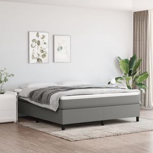 The Living Store Boxspring Bed Multiplex Lattenbodem - 203 x 180 x 35 cm - Pocketvering Matras - Middelharde ondersteuning - Huidvriendelijk Topmatras - Donkergrijs