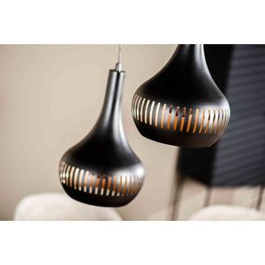 Hanglamp 3-Lichts Getrapt Zwart - Staal - 60x60x160cm - Hanglamp Edford - Giga Meubel