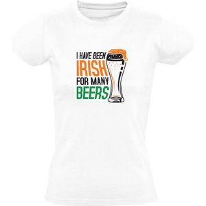 I have been Irish for many beers Dames T-shirt |St. Patrick's Day | Bier | Alcohol  | Drank | Kroeg | Feest | Wit