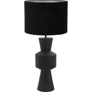 Light and Living tafellamp - zwart - hout - SS10636
