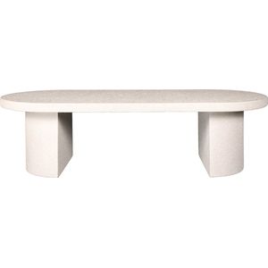 Giga Meubel Salontafel Arch Stone - Ovaal - Wit - Marmer - 150x65x40cm