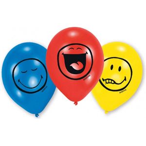 AMSCAN - 6 latex emoticon ballonnen - Decoratie > Ballonnen