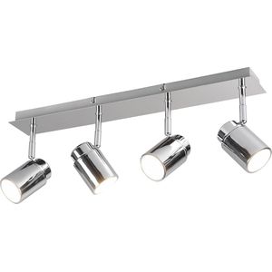 LED Plafondspot - Torna Artion - GU10 Fitting - Spatwaterdicht IP44 - Rechthoek - Mat Chroom - Aluminium