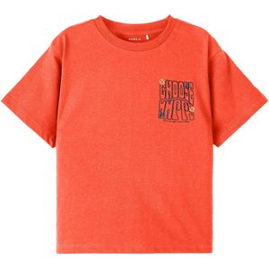 Name it t-shirt meisjes - oranje - NKFtalilone - maat 122/128