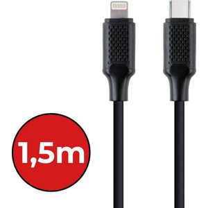 USB-C Kabels Oplaadkabel Datakabel USB C Kabel Geschikt voor iPhone Lightning - Geschikt voor USB C naar Lightning USB C Oplader - 1.5 meter - Zwart