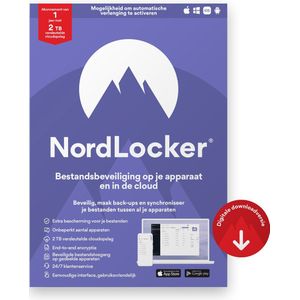 NordLocker - Persoonlijke Bestandskluis - 2 TB Cloudopslag - 1-jarig Abonnement - PC, Android & iOS Download