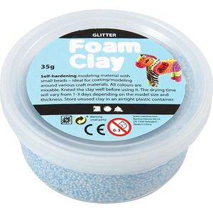 Foam Clay Creotime glitter lichtblauw 35 gram