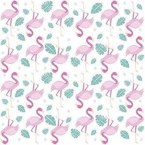 40x Flamingo thema servetten 33 x 33 cm - Papieren servetten