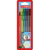 STABILO Pen 68 - Premium Viltstift - Etui Met 6 Kleuren