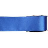 1x Hobby/decoratie blauwe satijnen sierlinten 2,5 cm/25 mm x 25 meter - Cadeaulint satijnlint/ribbon - Striklint linten blauw